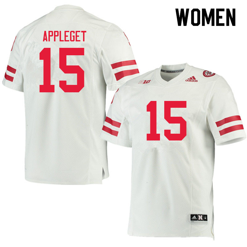 Women #15 Jake Appleget Nebraska Cornhuskers College Football Jerseys Sale-White